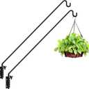 ERYTLLY 2 Packs Heavy Duty Deck Hook Wall Mounted, Extensible and Adjustable Deck Hook for Hanging Bird Feeder, Plants, Suet Baskets,Wind Chimes,Lanterns and More