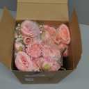 Geosar 8 Bundles Artificial Peonies Flowers Fake Silk Peony Bouquet Faux Peonies Flowers Bulk for Decoration Vase Floral Arrangements Wedding Party Table (Peach Pink, Light Pink)