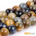 GEM-Inside Natural 8mm Dream Lace Gold Blue Tiger Eye Gemstone Loose Beads AAA Grade Crystal Energy Stone Power Beads for Jewelry Making 15"