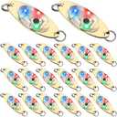 Skylety LED Fishing Lures Fishing Spoons Underwater Flasher Bass Halibut Saltwater Trolling Deep Drop LED Lighted Bait Flasher(9 Pcs)
