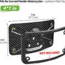 T-carbon Curved Laydown License Plate Mount Compatible with 3 Hole Mount Motorcycle Models, Real Carbon Fiber Curved License Plate Mount Kit, 4x7 Universal Fit