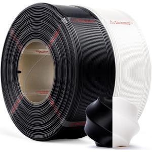 PLA Basic, Pre-Dried Refill Filament 2-Pack Bundle (2kg/4.4lbs) for Reusable Spools, 1.75mm Spool-Less Bulk PLA 3D Printing Filament, Compatible with Bambu Lab 3D Printers Black + White