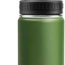 12 oz Water Bottle for Kids School-Reuasble Stainless Steel Vacuum Insulated Wide Mouth Water Bottle for Travle Sports (Grass Green)