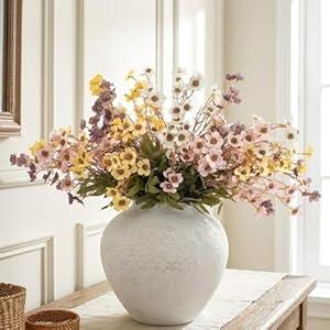 RyddeligHome 24 Stems Artificial Wildflower Bouquet - 23" Tall Faux Silk Flowers for Spring Decorations - Yellow, Pink, White & Purple Flowers for Large Vases - Spring Table Centerpiece & Home Decor
