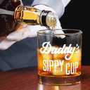LIGHTEN LIFE Daddy's Sippy Cup Whiskey Glass 12 oz,Unique Dad Gift in Valued Wooden Box,Funny Gag Gift for New Dad,Father,Husband from Kids Wife for Father's Day,Birthday,Christmas