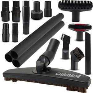 Universal Vacuum Attachments Hardfloor Brush and Replacement Accessories for Vacuum Cleaners - Horsehair Hardwood Floor Attachments and Vacuum Hose Adapter Kit - Vacuum Attachments for Car Detailing