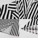 IBTOM CASTLE Women's 1950s Vertical Striped Neck Tie Vintage Button Down Cocktail Fancy Halloween Cosplay Dress (M)