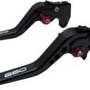 Short Brake Clutch Handle Lever Replacement for Suzuki V-Strom 650 DL650 2012-2025/ SV650 SV650X 16-22/ Vstrom 650 XT 2015-2025, CNC Aluminum Motorcycle Accessories Shorty Levers(Black)