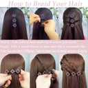 Rchovsam Sparkling Barrette Braided Hair Clips for Women Four-leaf Hair Clip for Short and Long Hair for Thick and Fine Hair Hair Styling Accessories for Holiday Party Birthday Gifts for Women 4pcs