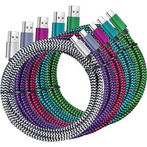 QQLIKE USB Type c Cable, 5 Pack (6FT) Nylon Braided USB C Cables 3A Fast Charging Charger for Samsung Galaxy S9/S8 Note8/9 20 10 S21 S20 S10 Plus C Cord