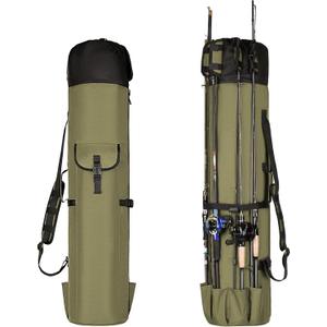 Fishing Rod Bag Fishing Rod Case, Durable Folding Oxford Fabric Portable Large Capacity Waterproof, Fishing Gear for Men