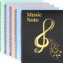 MUDOR Sheet Music Folder for Sheet Music Page 8.5X 11 Inches, Sheet Music Holder Allow Annotations, Eliminate Glare, 60 Pages Spiral Sheet Music Binder Organizer, Sheet Music Storage (Black)