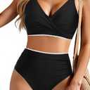 Women Bikini Set Push Up Top High Waisted Tummy Control Bottom Swimsuit | High-Waisted Tummy Control and Fully Lined Bottom, Removable Pads,Adjustable Straps,Premium Soft Fabric,Versatile Water Wear, Smaill