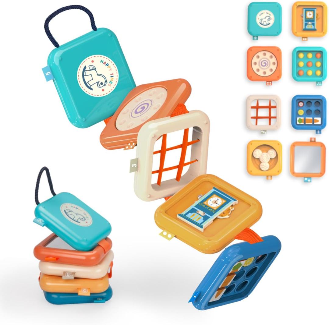 kizh Busy Board for 1 Year Old, Montessori Toys for 1 Year Old, Baby Busy Board Toddler Travel Toys Fine Motor Skills Learning Activities Fidget Board for Toddlers