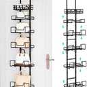 HapiRm Over Door Purse Organizer - Adjustable Purse Storage Rack with Bags Design Metal Basket, Wall Mounted Handbag Organizer, Hanging Handbag Holder, Can Use As 1/2 Part Detachable