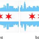 2 Pack Chicago Car Flag 12 X 18 inch Double Side Chicago Sign Car Window Flags