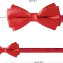 HOULIFE Bow Ties for Men Formal Satin Bowties Pre-tied Style Classic Tuxedo Bowtie Handkerchiefs Cufflinks Sets for Wedding (Red)