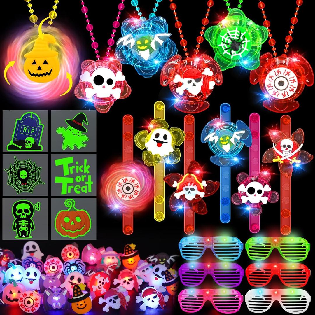 72 Pack Halloween Party Favors for Kids, Halloween Glow in the Dark Toys Halloween Toys Bulk for Halloween Party School Classroom Prizes Goodie Bags Trick or Treats Gifts