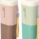 2PCS Toothbrush Travel Case Portable Toothbrush Holder Case Toothbrush Toothpaste Set with Cup for Towels, Traveling, Camping, Business Trip and Daily Use (Green and Pink)