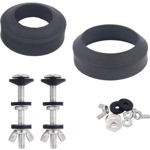 Universal Toilet Tank To Bowl Gasket,2 Kind Gasket and 2 Sets 5/16*3.15 inch Stainless Steel Heavy Duty Rustproof Bolt Hardware Kit,Fits Most 2-Inch and 3-Inch flush valve opening 2-Piece Toilet Tanks
