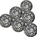 6 Pack Black Decorative Balls for Bowls,2.4 Inch Orbs Decorative Ball for Centerpiece,Vase Fillers,Mosaic Glass Balls for Home Decor Christmas Thanksgiving Table Decorations