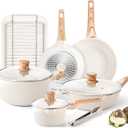 Pots and Pans Set - Caannasweis Nonstick Granite Stone Cookware Sets, Induction Frying Pans for Cooking, PFOS PFOA Free, Baking or Roasting Gray