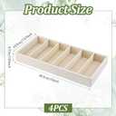 4 Pcs Velvet Sunglasses Organizer Tray 6 Grid Glasses Organizer Stackable Velvet Sunglass Tray Eyeglasses Storage Display Case for Jewelry Glasses Watch Display (Beige)