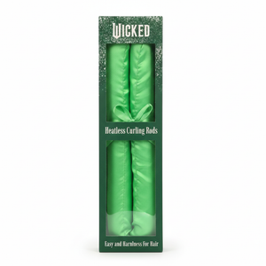 Wicked Comfy and Heatless Curls Overnight for Long Hair, Heatless Hair curler for Women and Girls, No Heat Curling Rods with Satin Scrunchies and Clip, Green