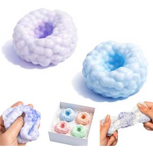 2PCS Crunchy Squishy Stress Ball for Kids and Adult, Soft Crunchy Stress Ball for Anxiety Stress Relief Focus Relaxing,Shapeable Sensory Squeeze Fidget Toys for Office Travel Student Classroom Prizes