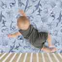 Retro Marine Animals Baby Crib Sheets Boy Girl 28"x52" Whale Dolphin Jellyfish Sea Horse Turtle Coral Soft Snug Fitted Crib Mattress Cover Ocean Animal Baby Sheet for Standard Crib & Toddler Mattress (One size, Blue)