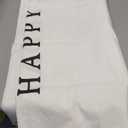 Oudain 59x59 Inch Happy Birthday Burlap Banner, Fabric Party Decorations Backdrop, Boho Rustic Photo Props Sign with Hanging String for Birthday Party Indoor Outdoor Yard Wall Decor