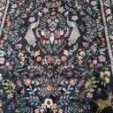 8x10 Area Rugs for Living Room Washable Rug Floral Non-Slip Large Rug for Living Room, Bedroom, Farmhouse, Dining Room, Kids Playroom (Vibrant Black) (8' x 10' (Rectangular))