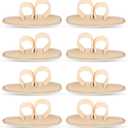 Woanger 8 Pcs Hammer Toe Crest Cushion Soft Straightener Buttress Pads Splint Reduces Pressure from Calluses and Hammer Toes, Medium, Right, Left (Two Toes,Beige)