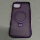 Lufanbis Magnetic for iPhone 15 Plus Case with Ring Stand, [10 FT Drop Protection] [Velvety Touch] Slim Translucent Matte Back Shockproof Phone Case for iPhone 15 Plus 6.7'', Dark Purple