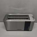 Mueller UltraToast Full Stainless Steel Toaster 4 Slice, Long Extra-Wide Slots for Bagels and Waffles, 6 Browning Levels, LED Display, Cancel/Defrost/Reheat Functions & Removable Tray, Kitchen Gadgets