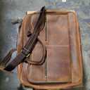 Handmade World Leather Briefcase Messenger Bag For Men 'Vintage Vanguard' Full Grain Buffalo Leather 18 Inch Laptop Computer Satchel Crossbody Business Work Office