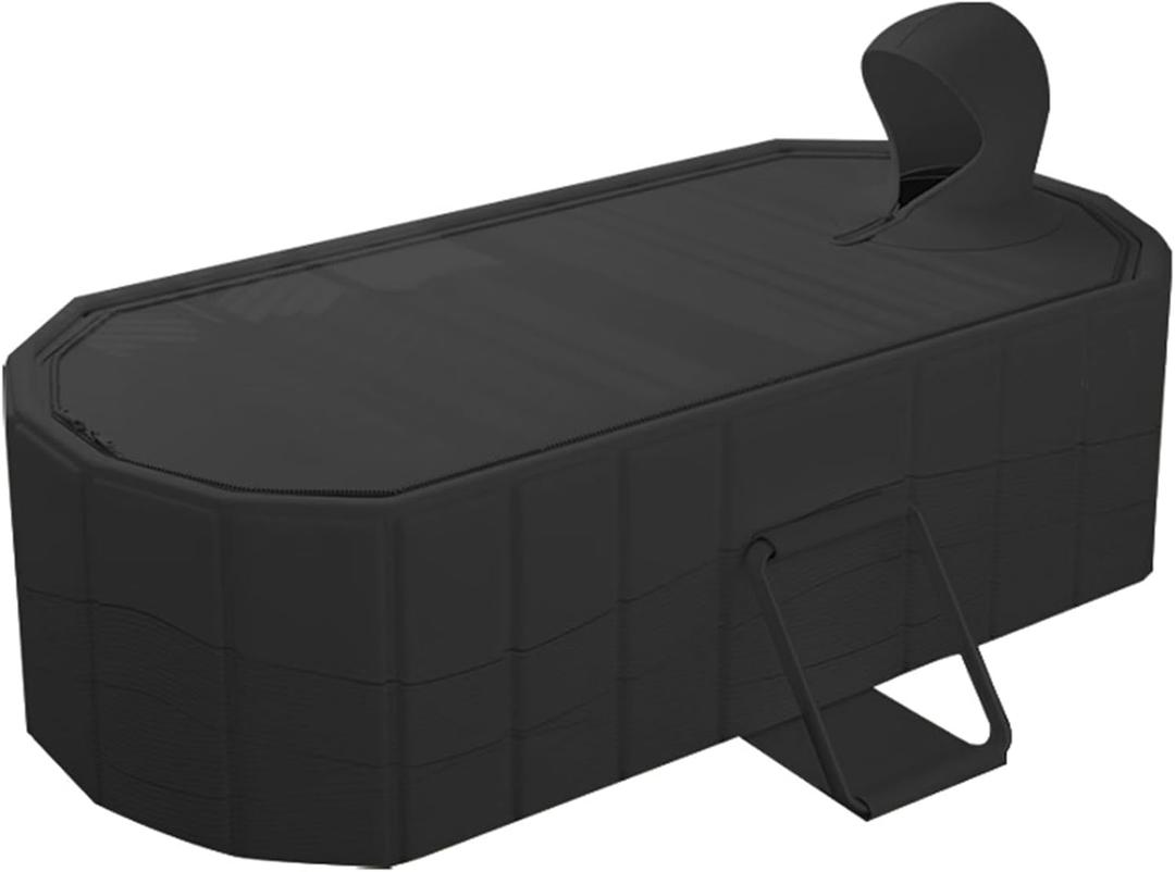 59''Portable insulated bathtub, Ice Bath Tub for Athletes, Inflation-free bathtub for shower, Ice Plunge Tub with Cover, Baths at Home & Outdoorwith Cover (OD 59''Lx42.5''Wx19.7''H,ID 59''Lx24.4''Wx19.7''H, Black, With Lid)