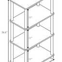 Furinno Turn-N-Tube No Tool 4-Tier Storage Shelf, Narrow, French Oak Grey/Black, 4-Tier Round Tube