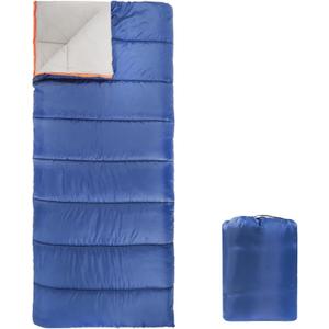 Amazon Basics 30F Cool Weather Sleeping Bag for Adults, Warm and Comfortable, Compact Lightweight, 75" x 33", Blue