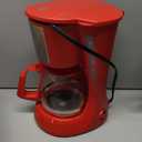 Holstein Housewares 5 Cup Drip Coffee Maker  Compact and User-Friendly with Auto Pause & Serve, Reusable Filter, Measuring Spoon & Glass Carafe, Office & Dorm Use, Red