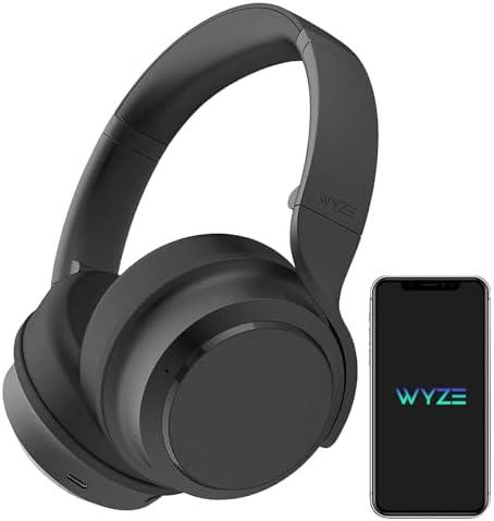 Wyze Headphones Noise Cancelling, Wireless Over Ear Bluetooth Headphones with Mic, Alexa Built-in, HiFi Sound, Transparency Mode for Travel Home Office, Custom EQ via Wyze App