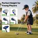 Kids Golf Clubs Set for Boys & Girls Ages 3-12, Junior Golf Set with Stand Bag, Driver, Hybrid, Irons & Putter, Youth Golf Club Set Right Handed, Blue, 57–63 in