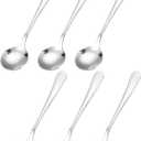 uxcell 6Pcs Stainless Steel Soup Spoon 4.5 Inch Tea Spoons Round Dinner Spoons Dessert Spoon for Dinner Bouillon Coffee Soup, Silver