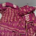 KUROCK Pakistani Kurti Sharara Set For Women's Rayon Mix Cotton Tunic Dupatta Set Indian Summer Dress (Wine) (Medium)