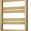 Electric Towel Warmer - Wall Mounted Bathroom Heated Towel Rack, Plug-in Design & Brushed Stainless Steel Finish Gold, 12 Bar
