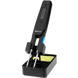 SEQURE HT140 2-IN-1 Portable Hot Tweezers Soldering Iron Kit, 2s Fast Heating, 122-932, 3 Preset Temperature, Temp Calibration, Auto Sleep, Smart Digital Soldering Iron for SMD Work, Micro Soldering