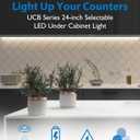 24 LED Direct Wire Under Cabinet Light with On/Off Switch - Dimmable LED Lights for Kitchen - Selectable CCT 2700K-5000K, 612-648 Lumens, 9W - UCB Hardwired Under Cabinet Lighting by NICOR Lighting