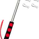 6.56FT Telescopic Handheld Flagpoles with Clips Portable Flag Pole Lightweight Extendable Tour Guide Stainless Steel Banner Flag Pole Pointer for Teachers with Anti-Slip Grip (Red)