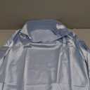 Women's Elegant Solid Satin Cowl Neck Blouse Long Sleeves Casual Business Dressy Shirts Office Work Ladies Top (X-Large, Blue)