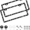 EWBN Bling License Plate Frame for Women, 2 Pack Sparkly Rhinestone License Plate Holder, Premium Stainless Steel Diamond Car Accessories License Plate Cover with Glitter Crystal CapsBlack (Narrow Edge Black)